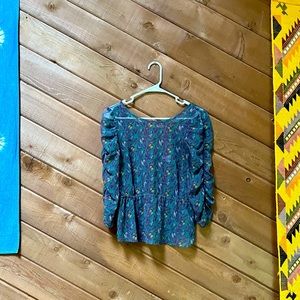 Anthropologie Ecote Sheer Floral Top